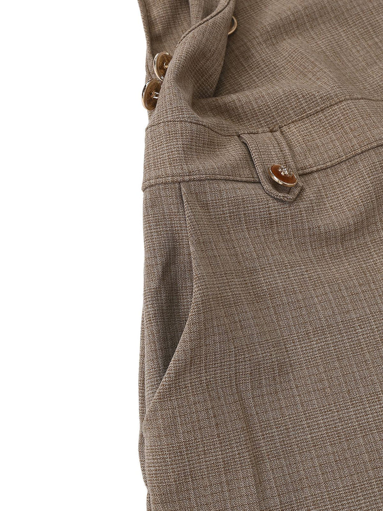 [Vorverkauf] Braun 1950er Metalltasche Suspender Jumpsuit