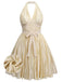 [Vorverkauf] [Übergröße] Gold 1940er Bogen Halter Plissiertes Kleid
