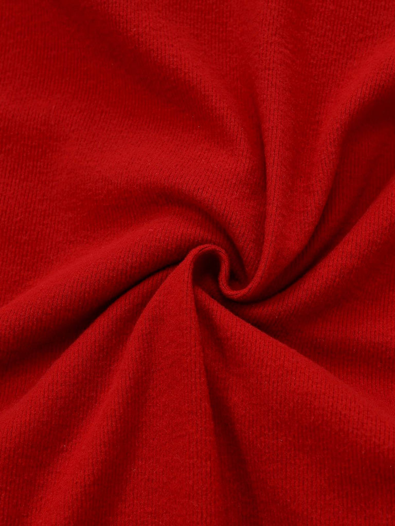 [Vorverkauf] Rot 1970er Tartan Plaid Bogen Stricken Strickjacke