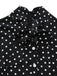 [Vorverkauf] Schwarz 1950er Polka Dot Patchwork Krawattenhals Jumpsuit
