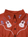 Rot 1950er Gitarre & Hinweise Revers Kleid