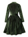 Grün 1950er Weihnachten Cord Langarm Kleid