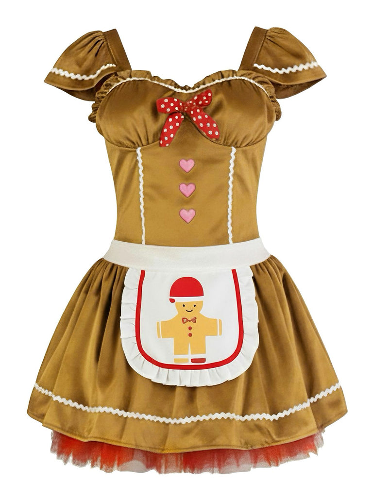 Khaki 1970er Lebkuchen Samt Kleid & Mini Rock