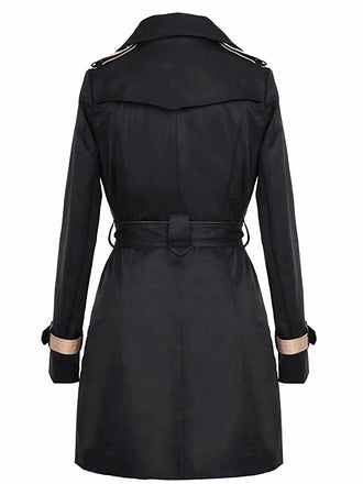 Vintage 1970er Farbblock Zweireihig Trench Mantel