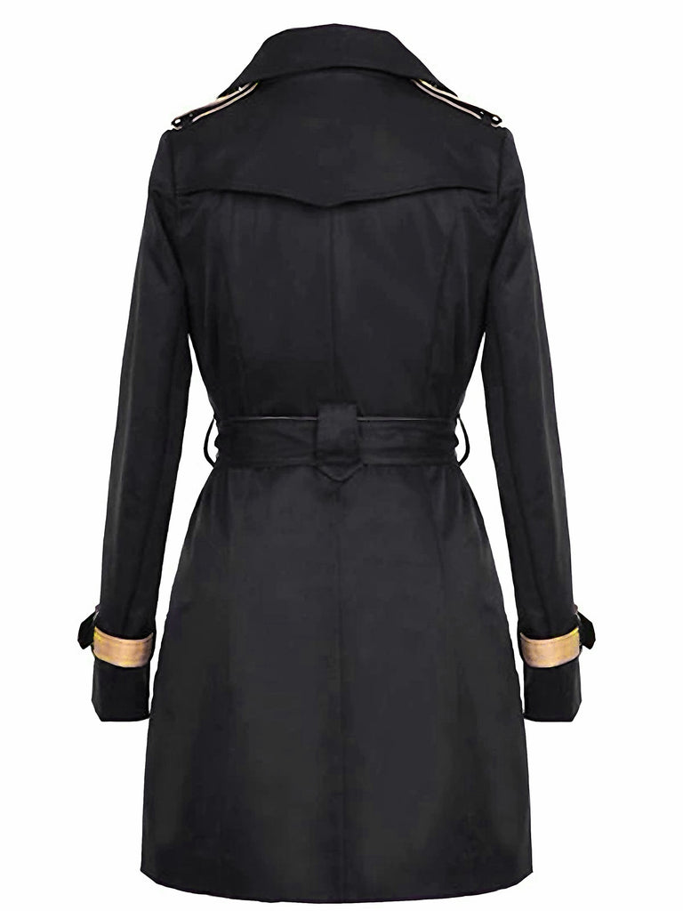 Vintage 1970er Farbblock Zweireihig Trench Mantel