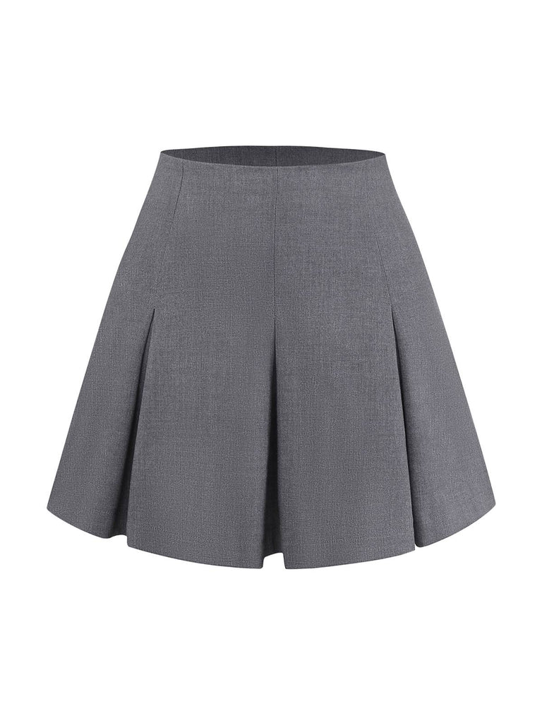[Vorverkauf] 2PCS Rot 1960er Verdreht Stricken Top & Plissiertes Rock