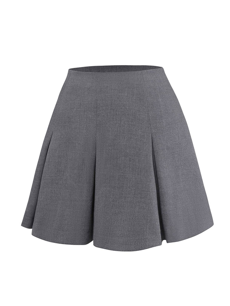[Vorverkauf] 2PCS Rot 1960er Verdreht Stricken Top & Plissiertes Rock