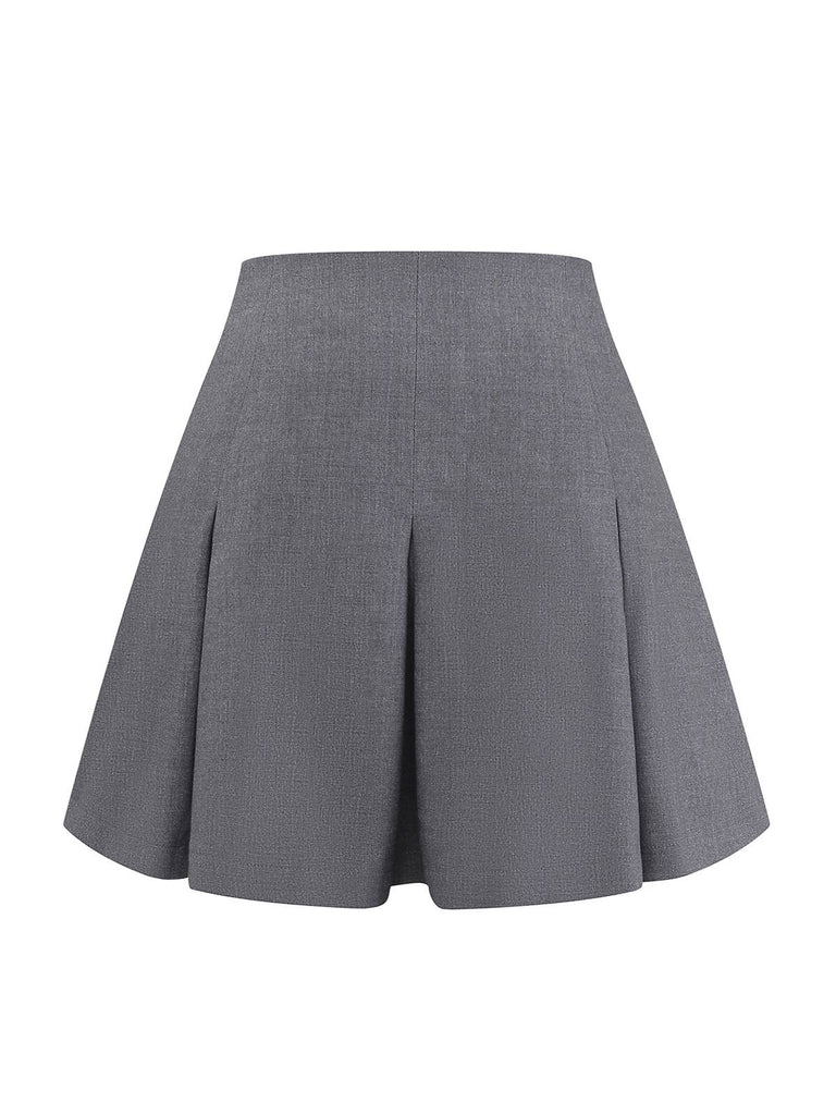 [Vorverkauf] 2PCS Rot 1960er Verdreht Stricken Top & Plissiertes Rock