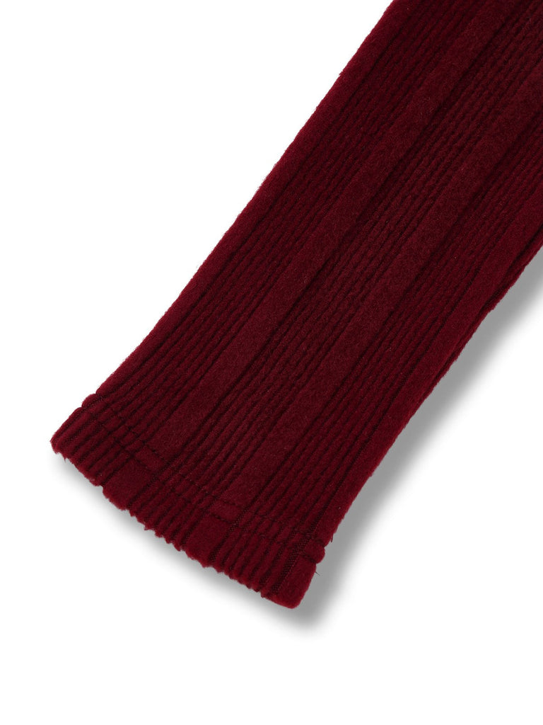 [Vorverkauf] 2PCS Rot 1960er Verdreht Stricken Top & Plissiertes Rock