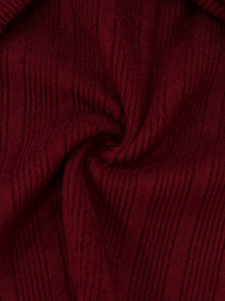 [Vorverkauf] Weinrot 1960er Schulterfrei Verdreht Stricken Top