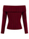 [Vorverkauf] 2PCS Rot 1960er Verdreht Stricken Top & Plissiertes Rock