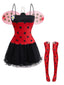 Rot 1960er Miraculous Bubble Cosplay Kostüm Set