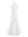 1930er Solide Chiffon Criss Kreuzen Trägerlos Cabrio Kleid