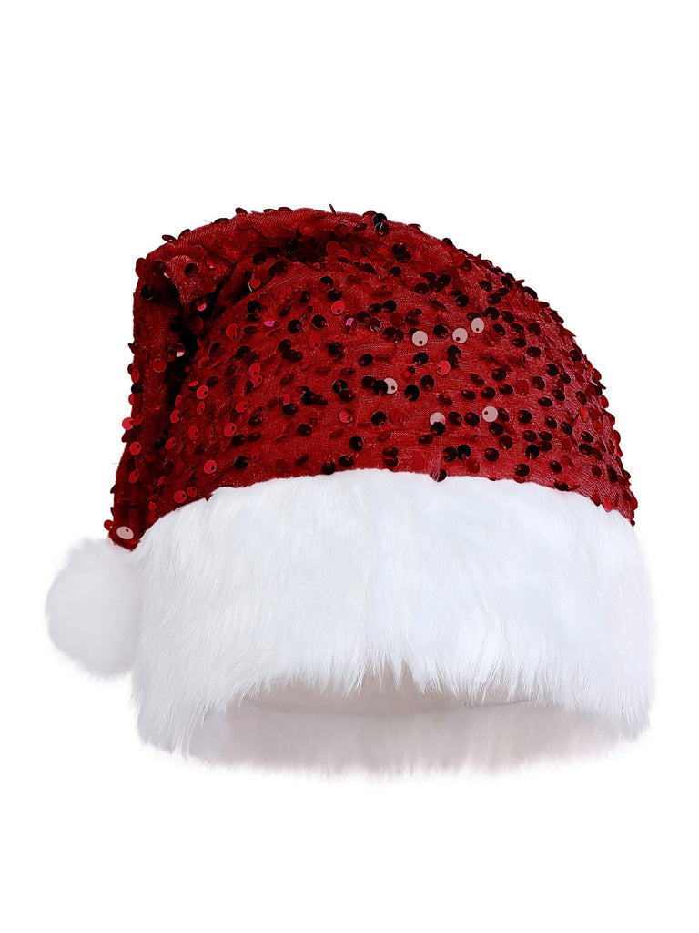 Rosa 1960er Weihnachten Fell Pailletten Trägerlos Kleid