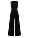 2PCS Schwarz 1950er Netz Top & Samt Jumpsuit
