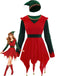 Rot 1970er Weihnachten Elf Jovie Kleid Set