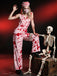 [Vorverkauf] Rosa 1930er Halloween Revers Blut Gürtel Jumpsuit