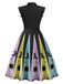 [Vorverkauf] Schwarz 1950er Bogen Halloween Hexe Trank Swing Kleid