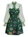 [Vorverkauf] Grün 1960er Halloween Auge Drucken Netz Kleid