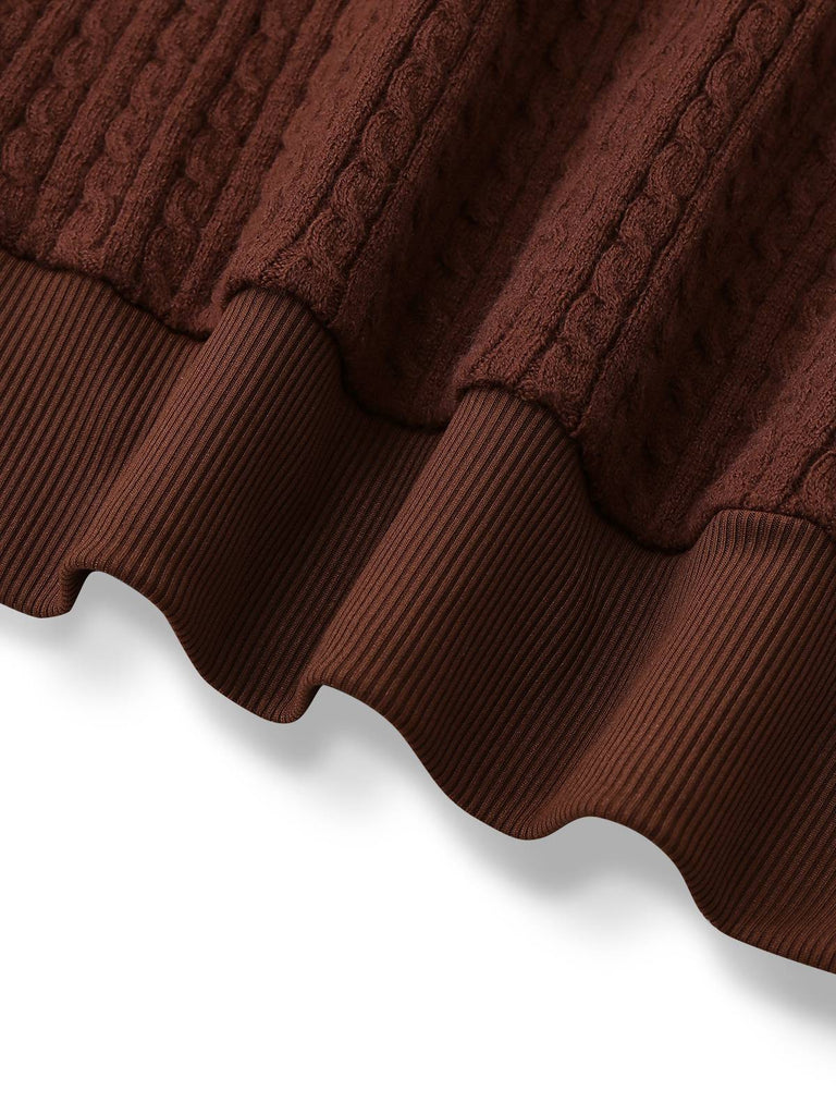 [Vorverkauf] Braun 1940er Stricken Weste Kunst-Zweiteilig Bluse