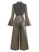 [Vorverkauf] Gold 1980er Schwarz Vergoldet Glockenärmel Shirt Jumpsuit