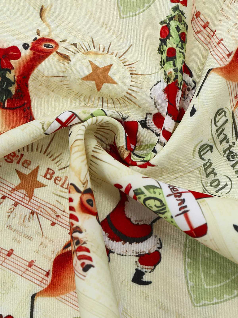 [Vorverkauf] 1950er Weihnachten Zuckerstange Santa Bogen Trägerlos Kleid