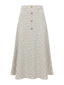 Beige 1940er Perle Taste Plaid Tweed A-Linie Rock