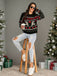 Schwarz 1930er Weihnachten Rentier Herzen Pullover