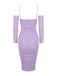 [Vorverkauf] Lavendel 1960er 3D Blume Gerüschtes Netz Kleid