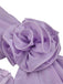 [Vorverkauf] Lavendel 1960er 3D Blume Gerüschtes Netz Kleid