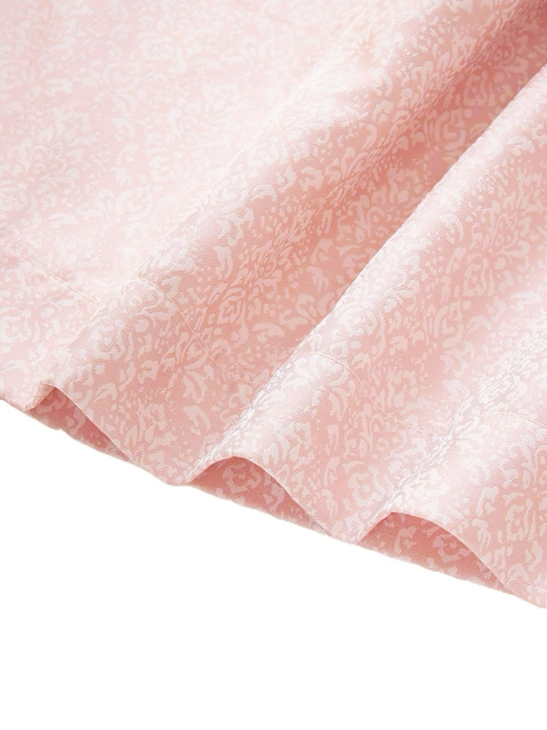 2PCS Rosa 1950er Oktoberfest Dirndl Samt Jacquard Kleid & Schürze