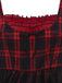 [Vorverkauf] Rot & Schwarz 1950er Plaid Bogen Netz Kleid
