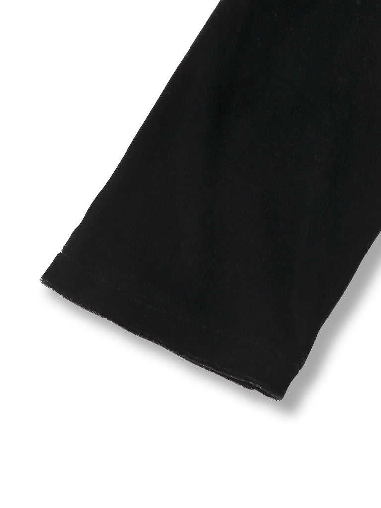 [Vorverkauf] Schwarz 1930er Pailletten Samt Cutout Fischschwan Kleid