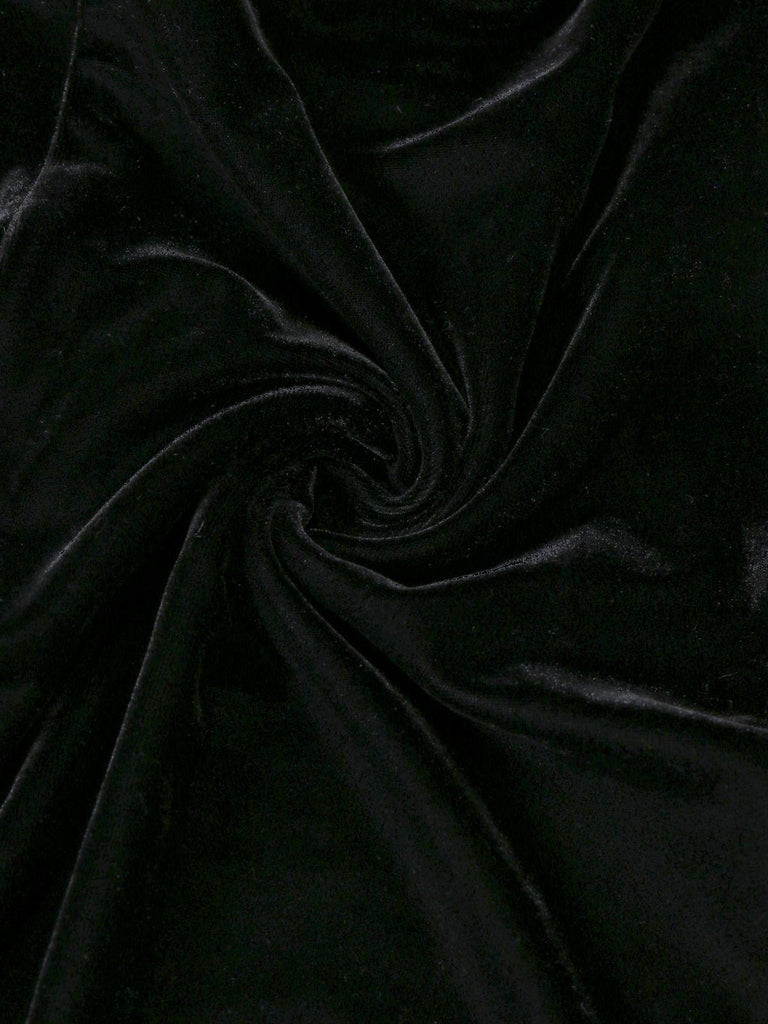 [Vorverkauf] Schwarz 1930er Pailletten Samt Cutout Fischschwan Kleid