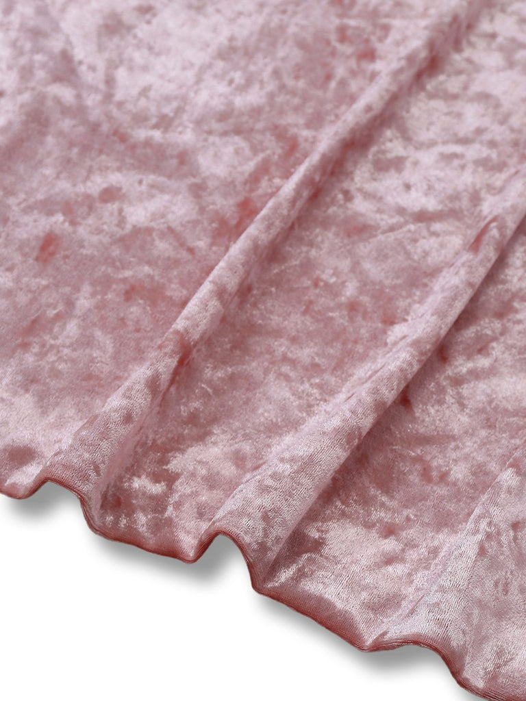 [Vorverkauf] Rosa 1930er Samt Spitze Blumen Stickerei Robe