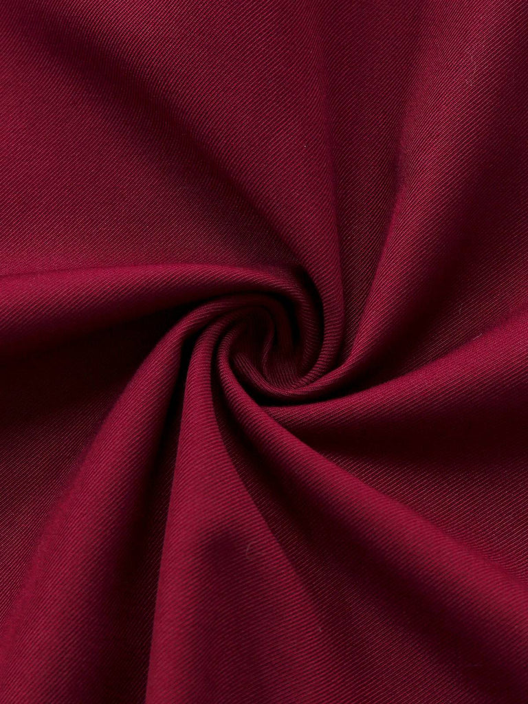 [Vorverkauf] Rot 1950er Plüschbesatz Trench Mantel & Abnehmbar Kap