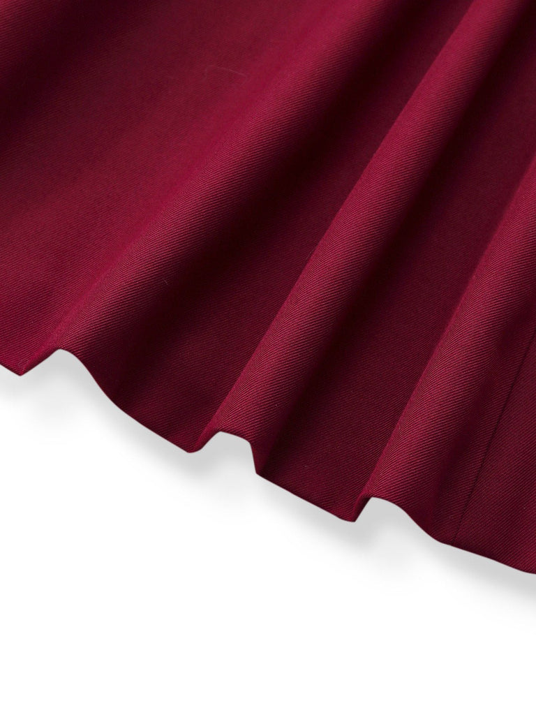 [Vorverkauf] Rot 1950er Plüschbesatz Trench Mantel & Abnehmbar Kap