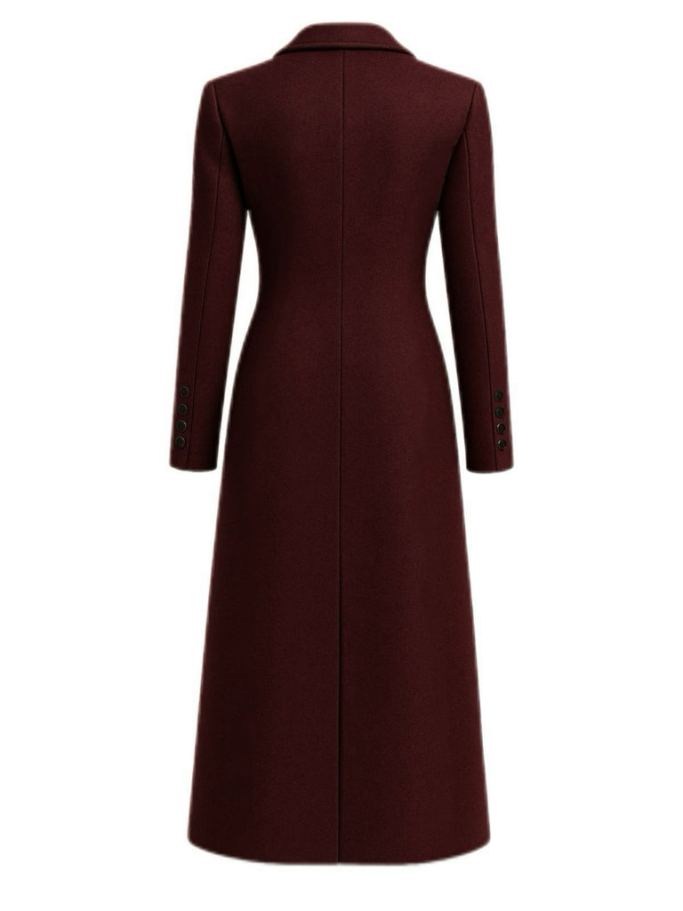1930er Solide Reverskragen Tasten Wolle Mantel
