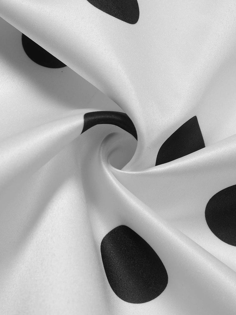 1950er Wickel V-Ausschnitt Polka Dot Gürtel Kleid