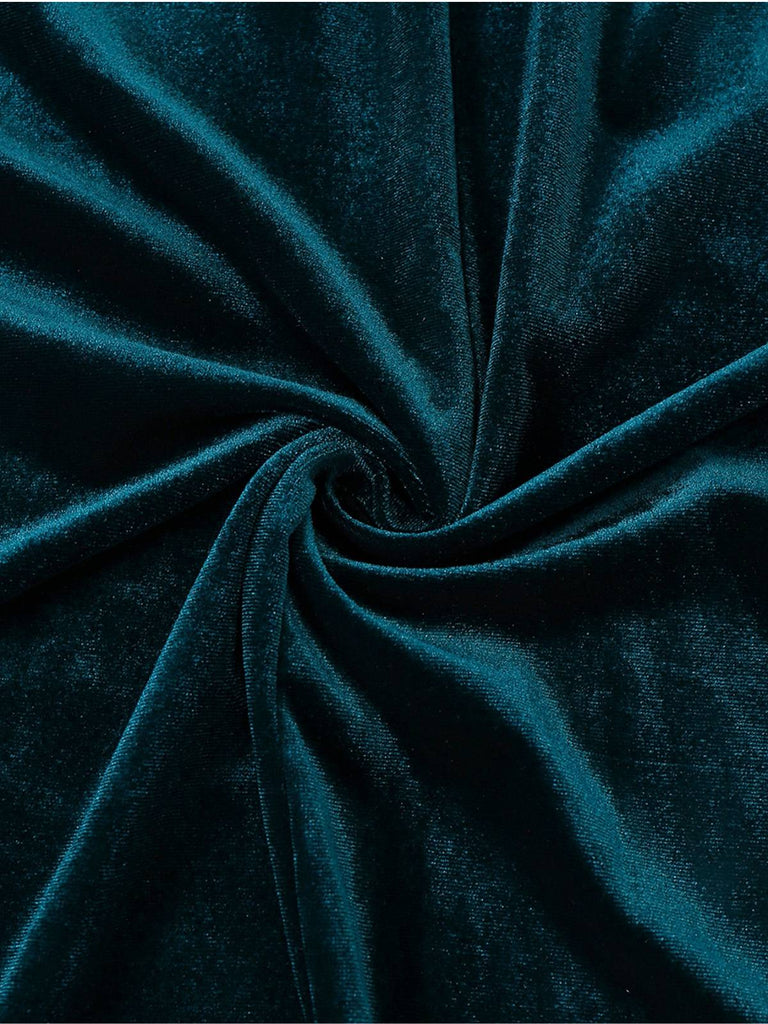 1980er Solide Samt Zweireihiger Revers Blazer