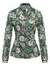 [Vorverkauf] Grün 1960er Psychedelische Blumen Revers Bluse