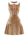 [Vorverkauf] Braun 1960er Weihnachten Lebkuchen Samt Kleid