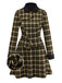 [Vorverkauf] 2PCS Grün 1960er Plaid Diagonale Taste Jacke & Rock