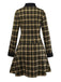 [Vorverkauf] 2PCS Grün 1960er Plaid Diagonale Taste Jacke & Rock