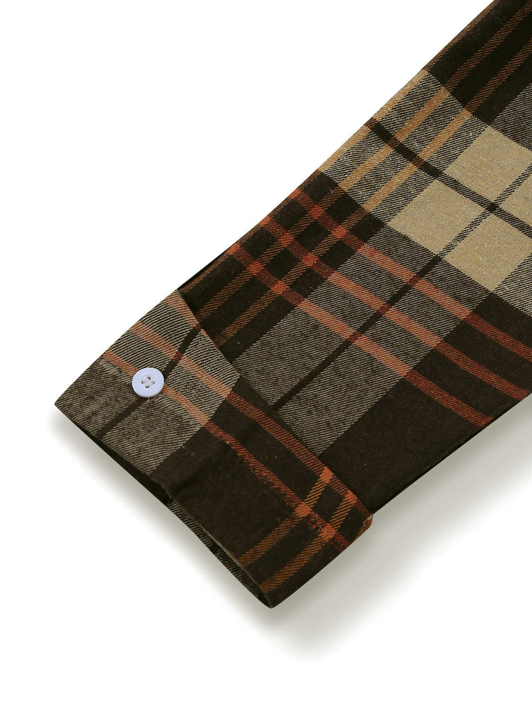 [Vorverkauf] Khaki 1940er Hemd Kragen Kariert Gürtel Kleid