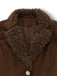 [Vorverkauf] 2PCS Dunkelbraun 1960er Faux Wildleder Pelzig Jacke & Rock
