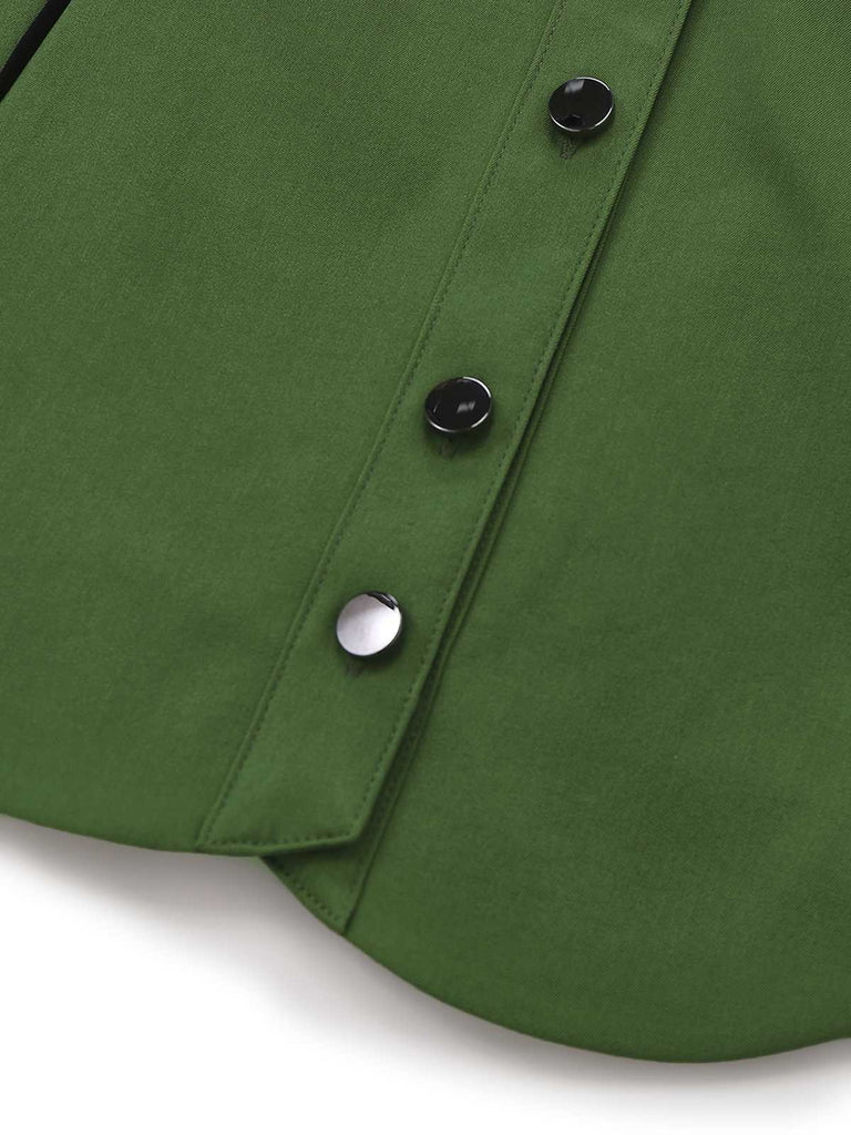 [Vorverkauf] Grün 1960er Gewellter Saum Solide Rock