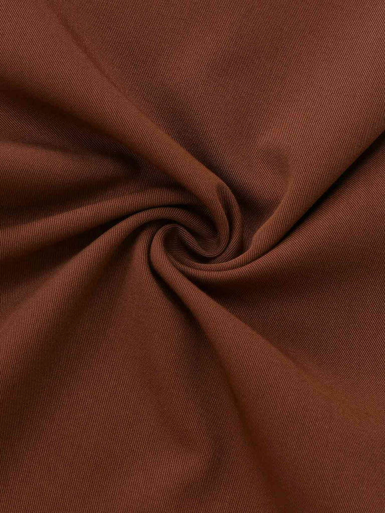 [Vorverkauf] Khaki 1940er Farbblock Rüschen Revers Jumpsuit