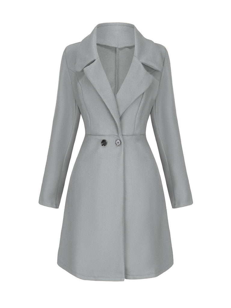 1940er Solide Kunstwolle Breite Revers Swing Mantel