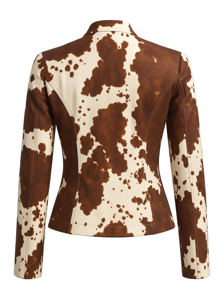 Braun 1970er Western Cowgirl Geknöpft Jacke